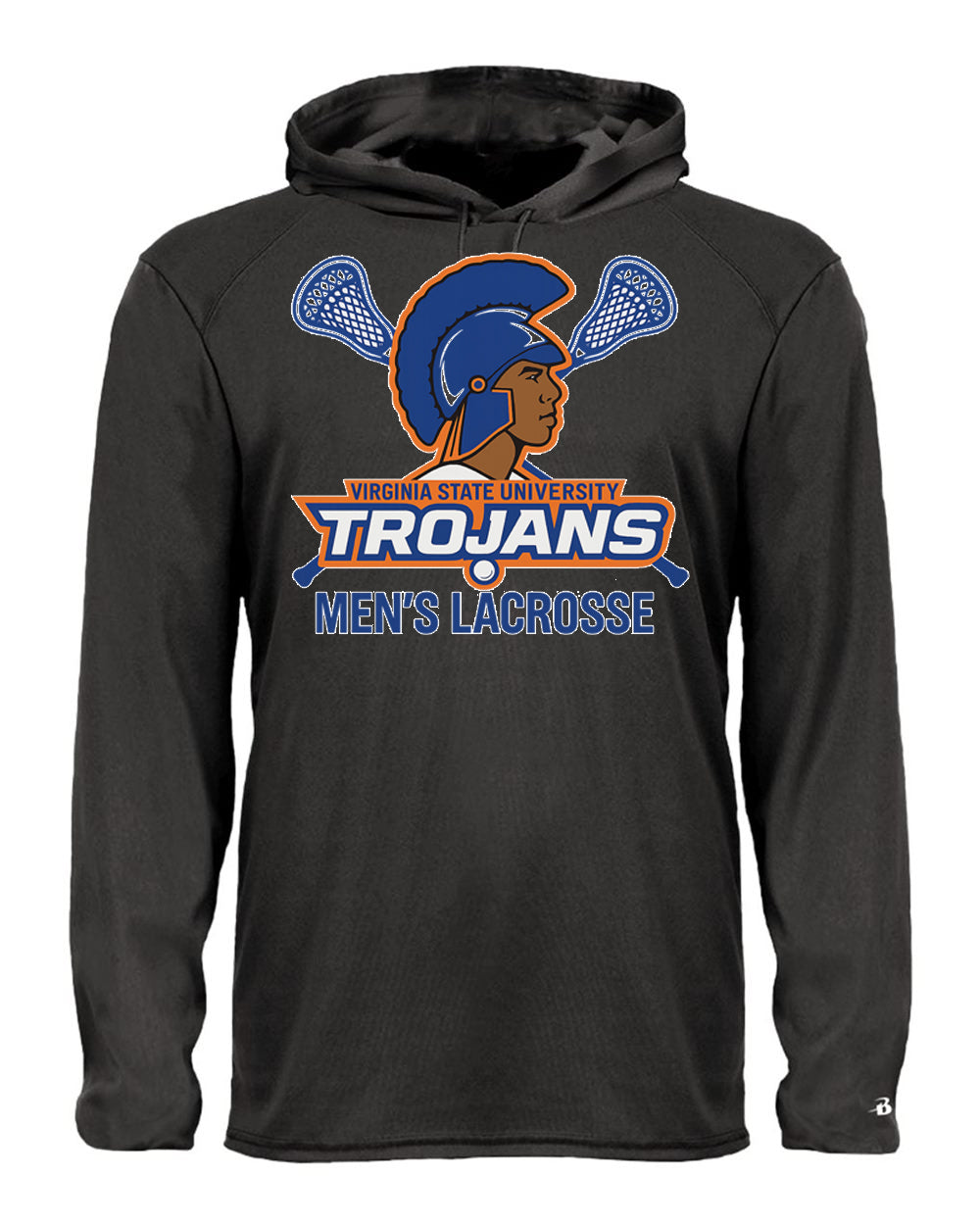 VSU Men's Lacrosse Front Logo Polyester Hoodie