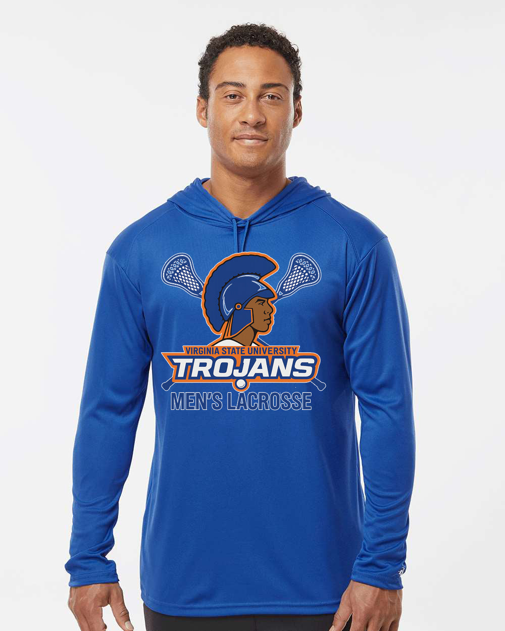 VSU Men's Lacrosse Front Logo Polyester Hoodie