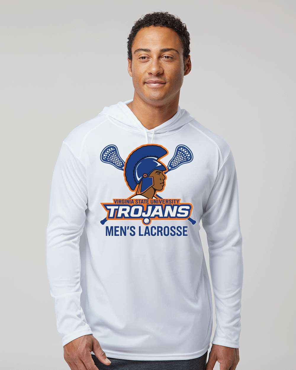 VSU Men's Lacrosse Front Logo Polyester Hoodie