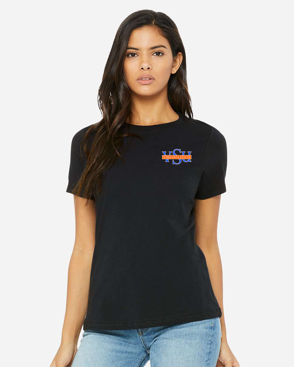 VSU Left Chest Logo - Ladies Tee Gray