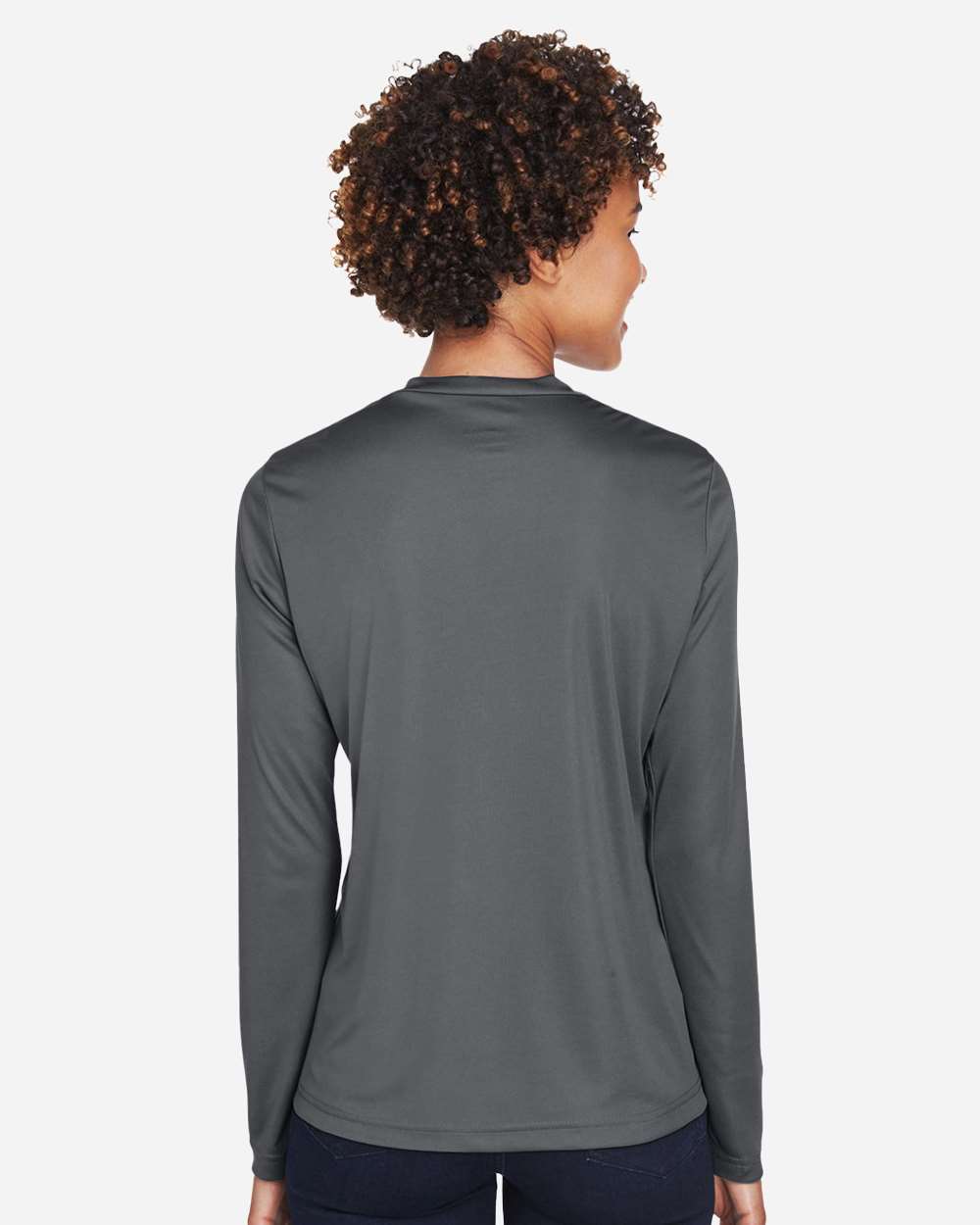 Trojans HBCU Made - V-Neck Lng Sleeve Ladies Tee Gray