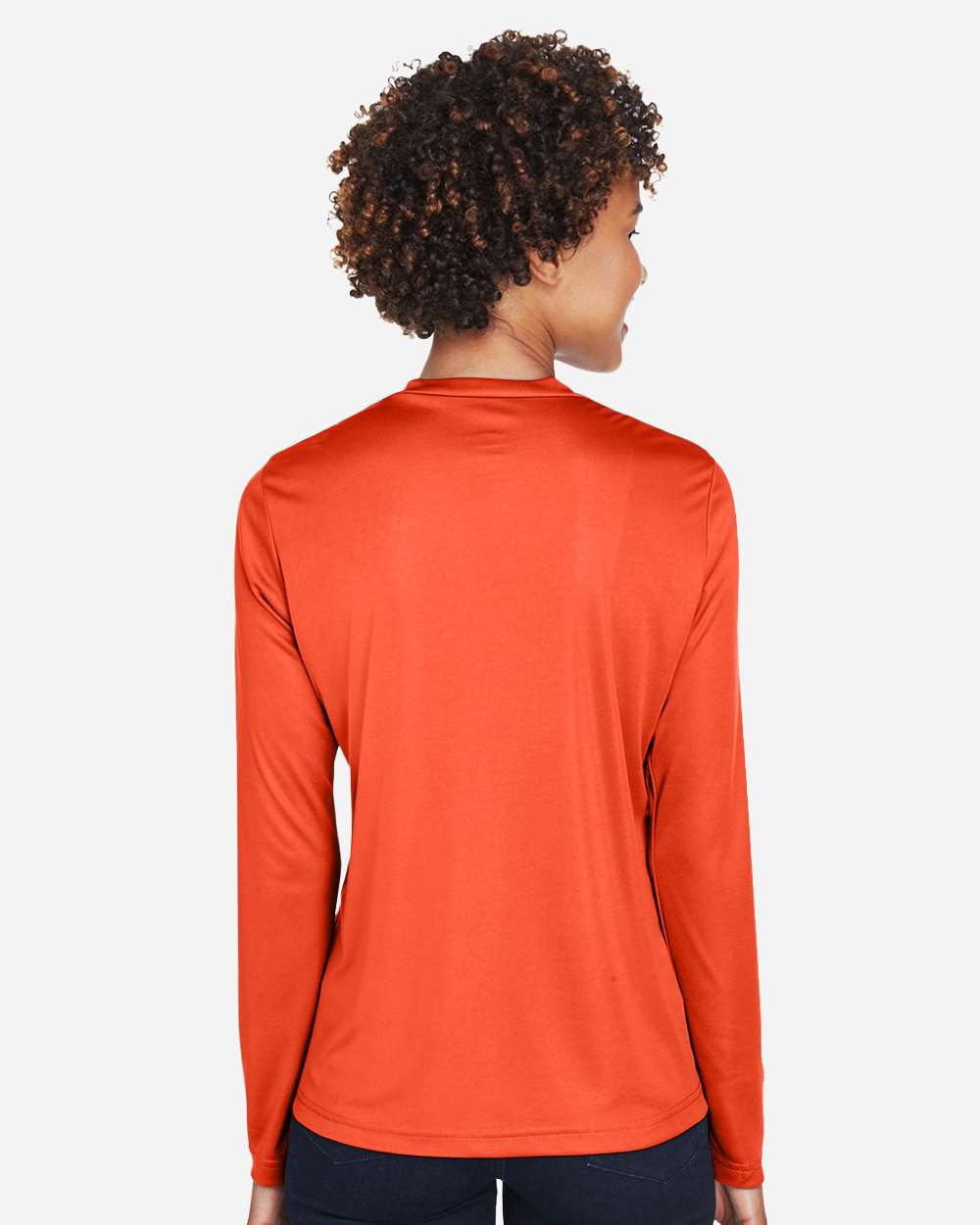 Trojans V-Neck Long Sleeve - Ladies Tee Orange
