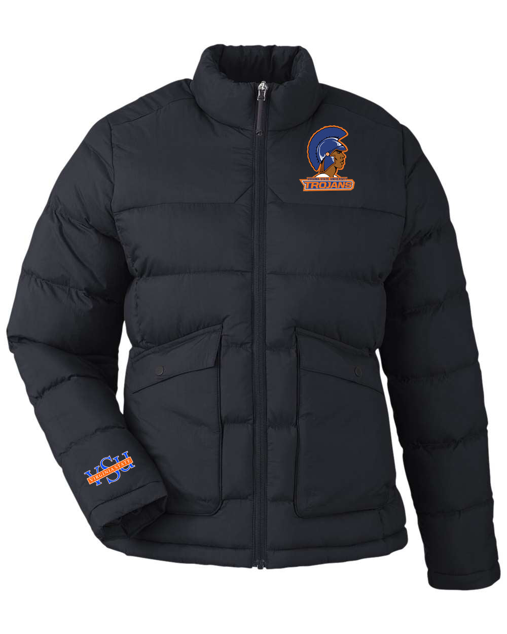 Trojan Logo Puffer Jacket - Ladies