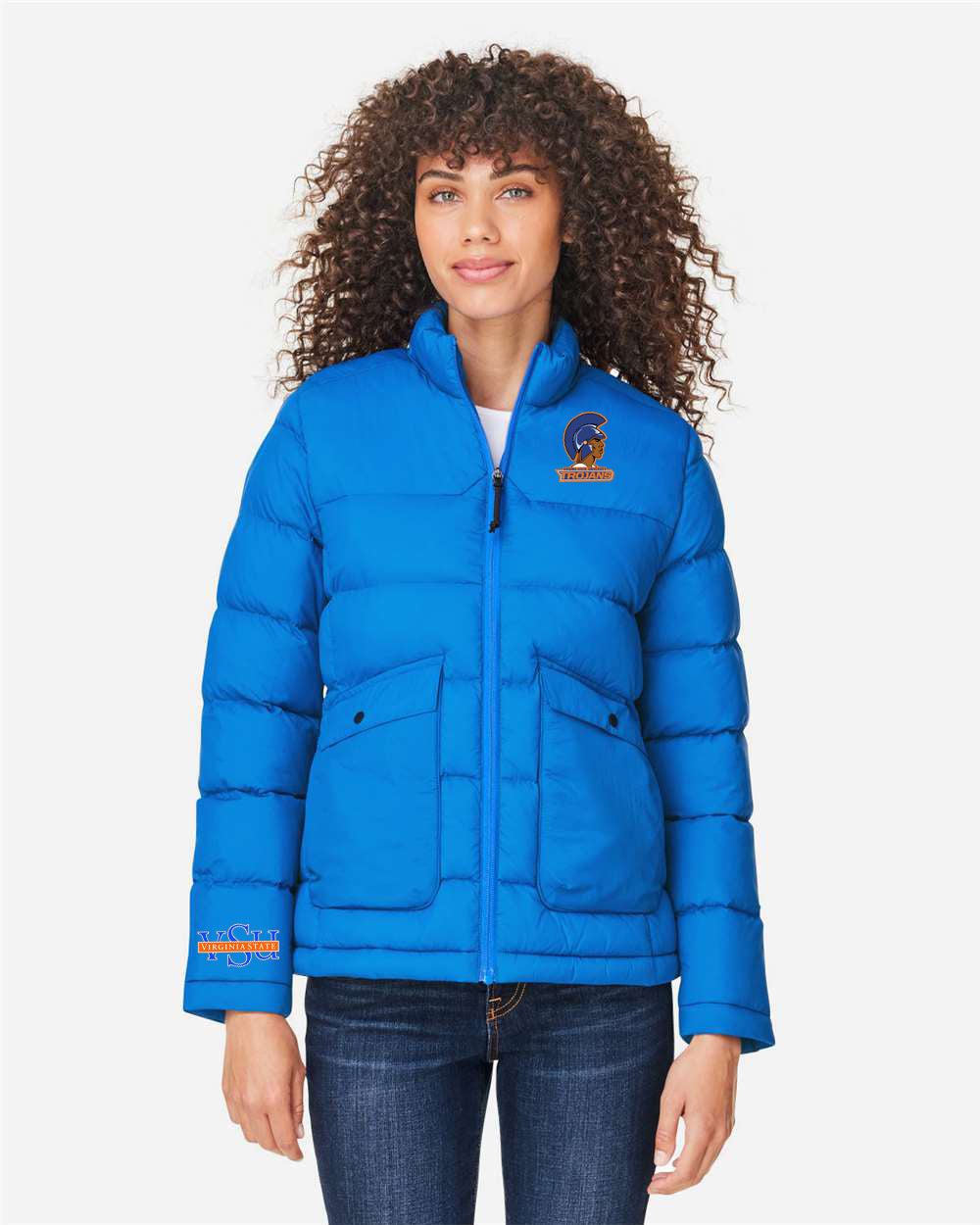Trojan Logo Puffer Jacket - Ladies