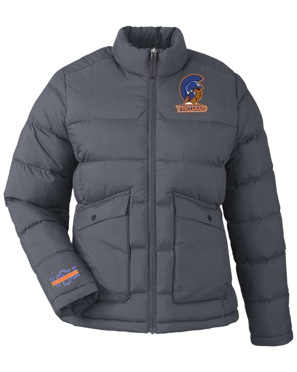 Trojan Logo Puffer Jacket - Ladies