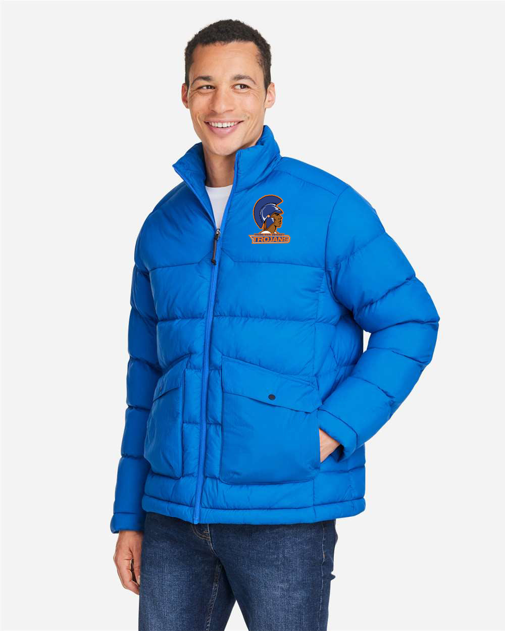 Trojan Logo Puffer Jacket - Men's