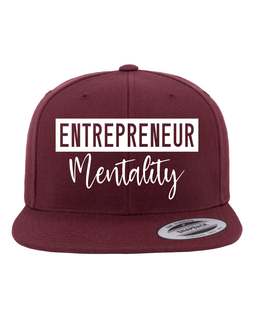 Entrepreneur Mentality Snapback Cap - Burgundy